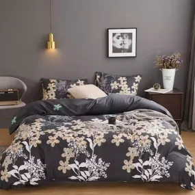 King Size 6 pieces, Lovely Flower design Iron Color, bedding set.