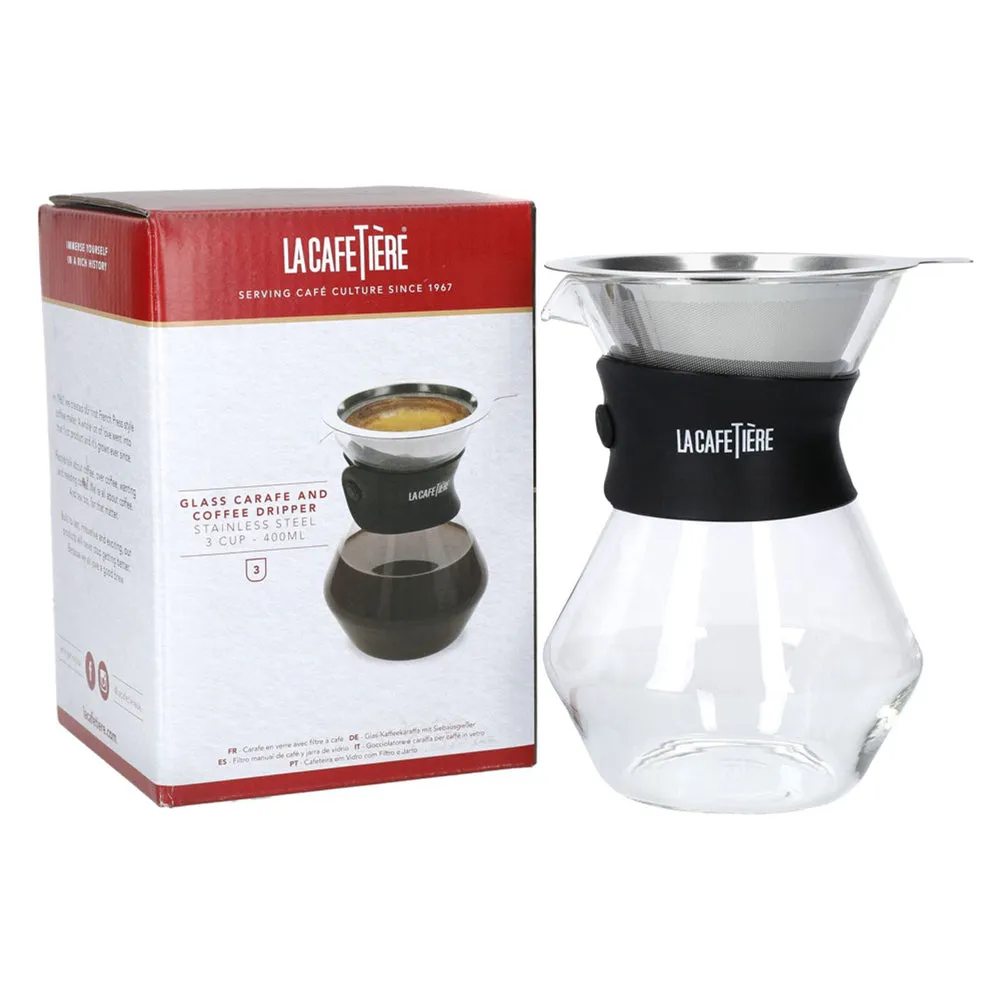 La Cafetiere 15cm/400ml 3-Cup Glass Coffee Dripper & Carafe Set