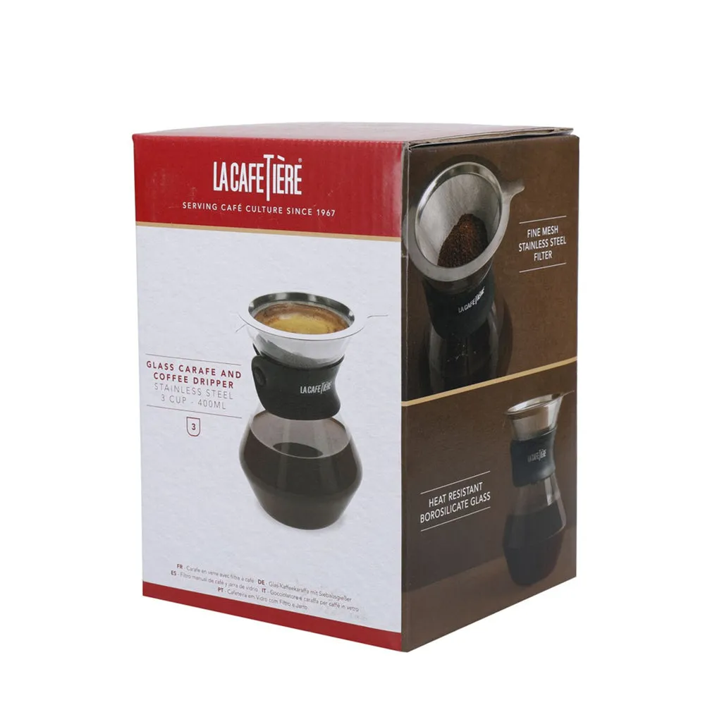 La Cafetiere 15cm/400ml 3-Cup Glass Coffee Dripper & Carafe Set