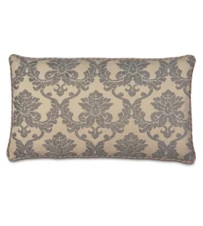 Lancaster Gray Damask King Sham 21x37