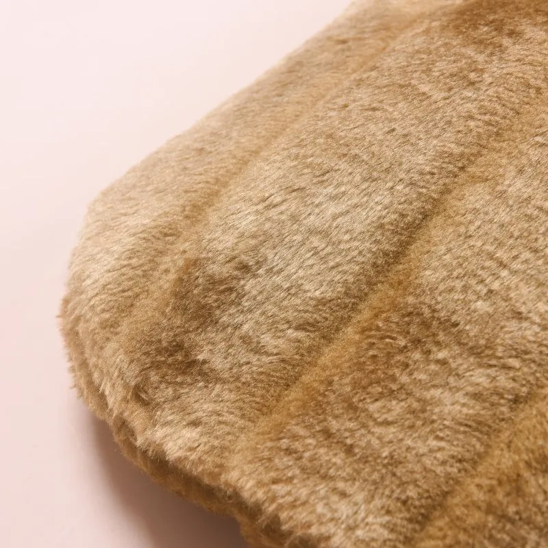 Large 2 Litre Natural Rubber Hot Water Bottle With Warm Faux Fur Cover