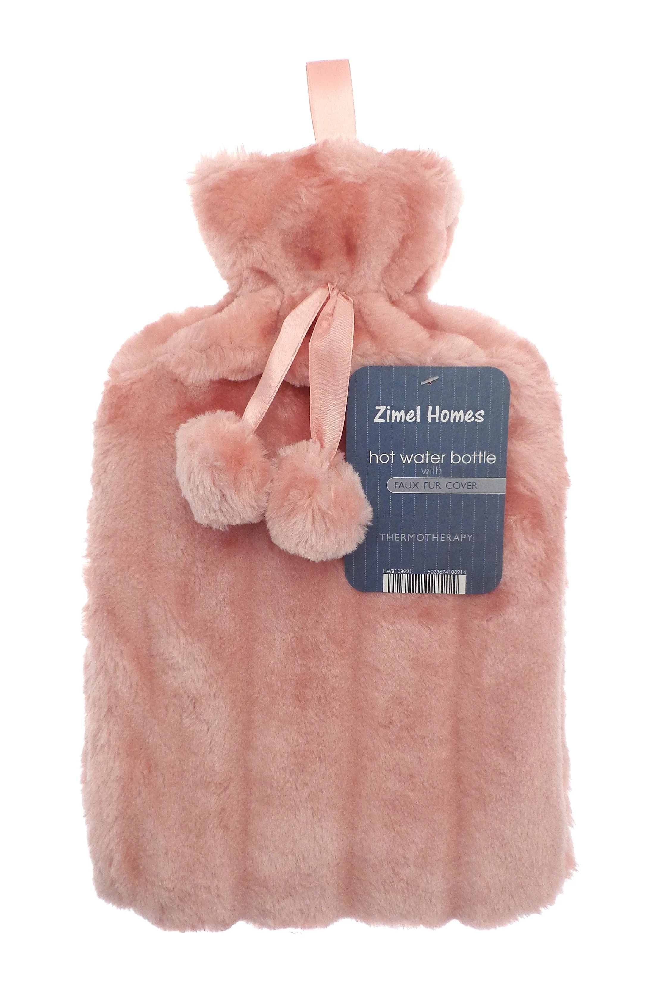 Large 2 Litre Natural Rubber Hot Water Bottle With Warm Faux Fur Cover