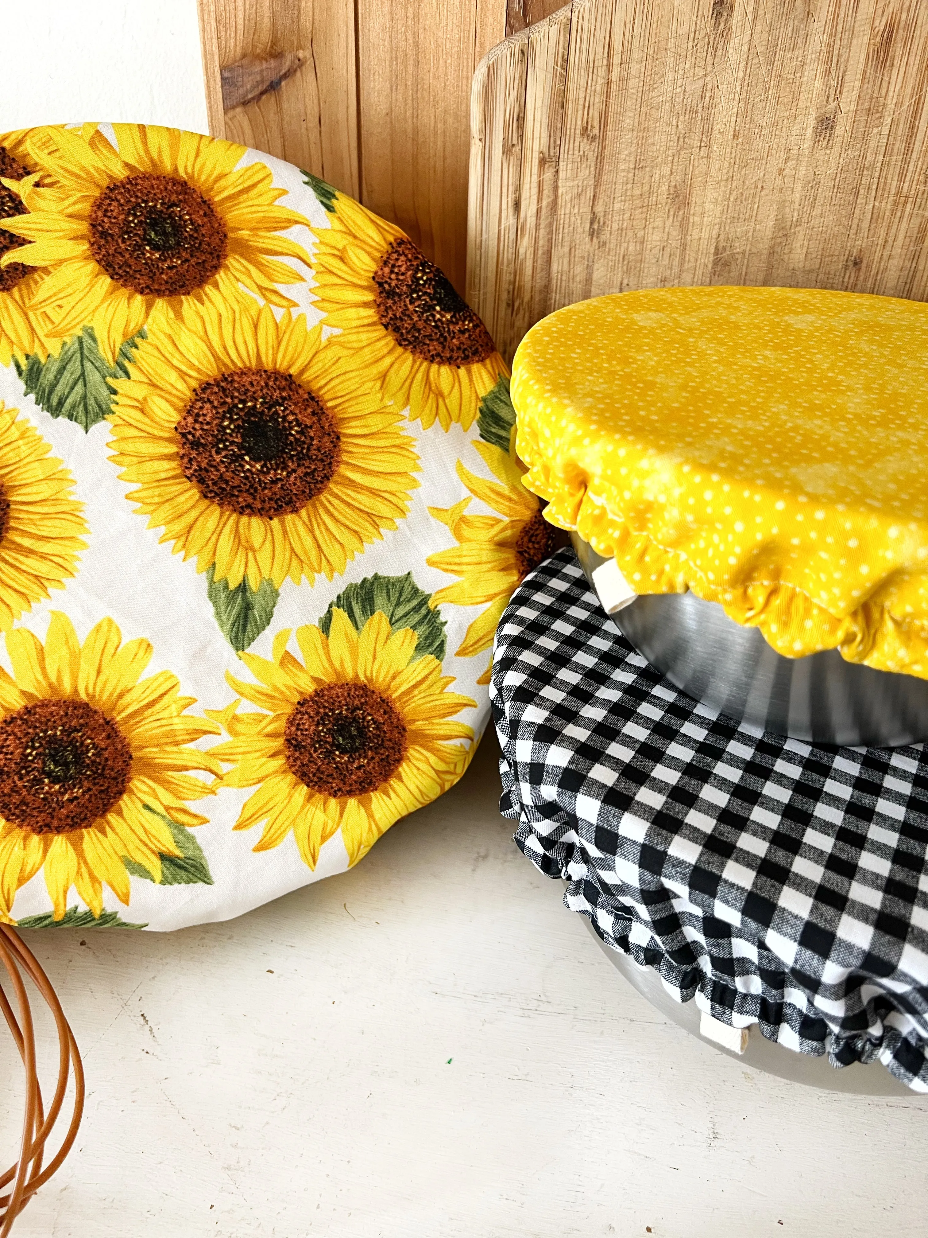 Large Sunflower Bowl Cover Set