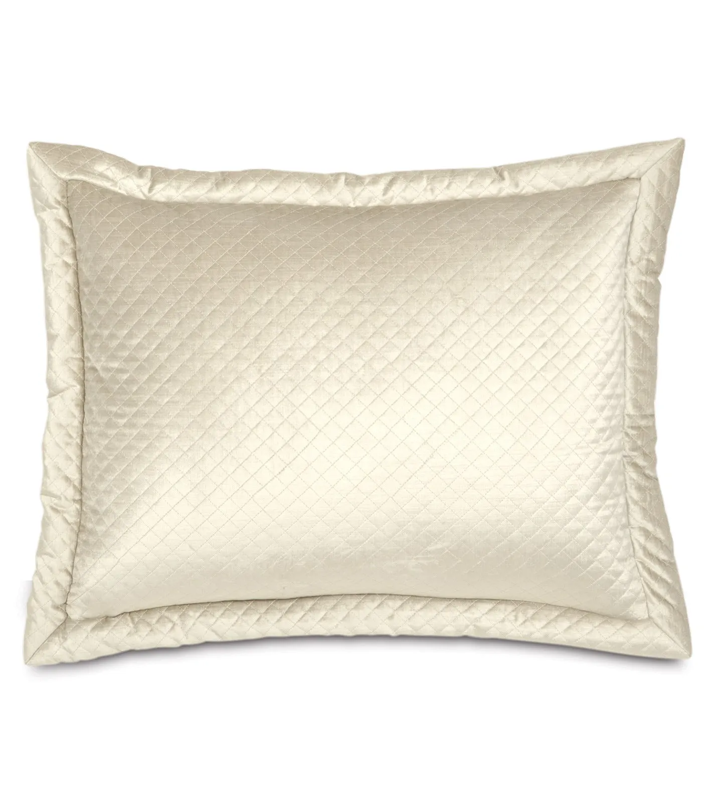 Lars Quilted Velvet Standard Sham 20x27 in Ivory