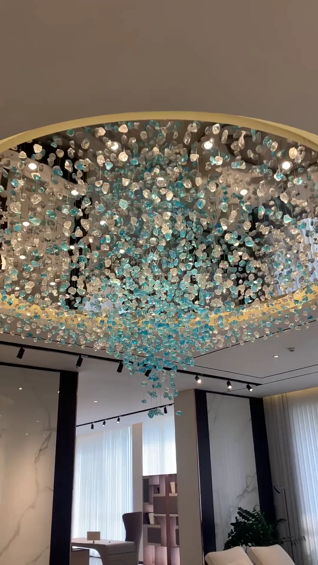 Light Luxury Multicolor Glass Stone Chandelier for Hotel/Living Room/Restaurant