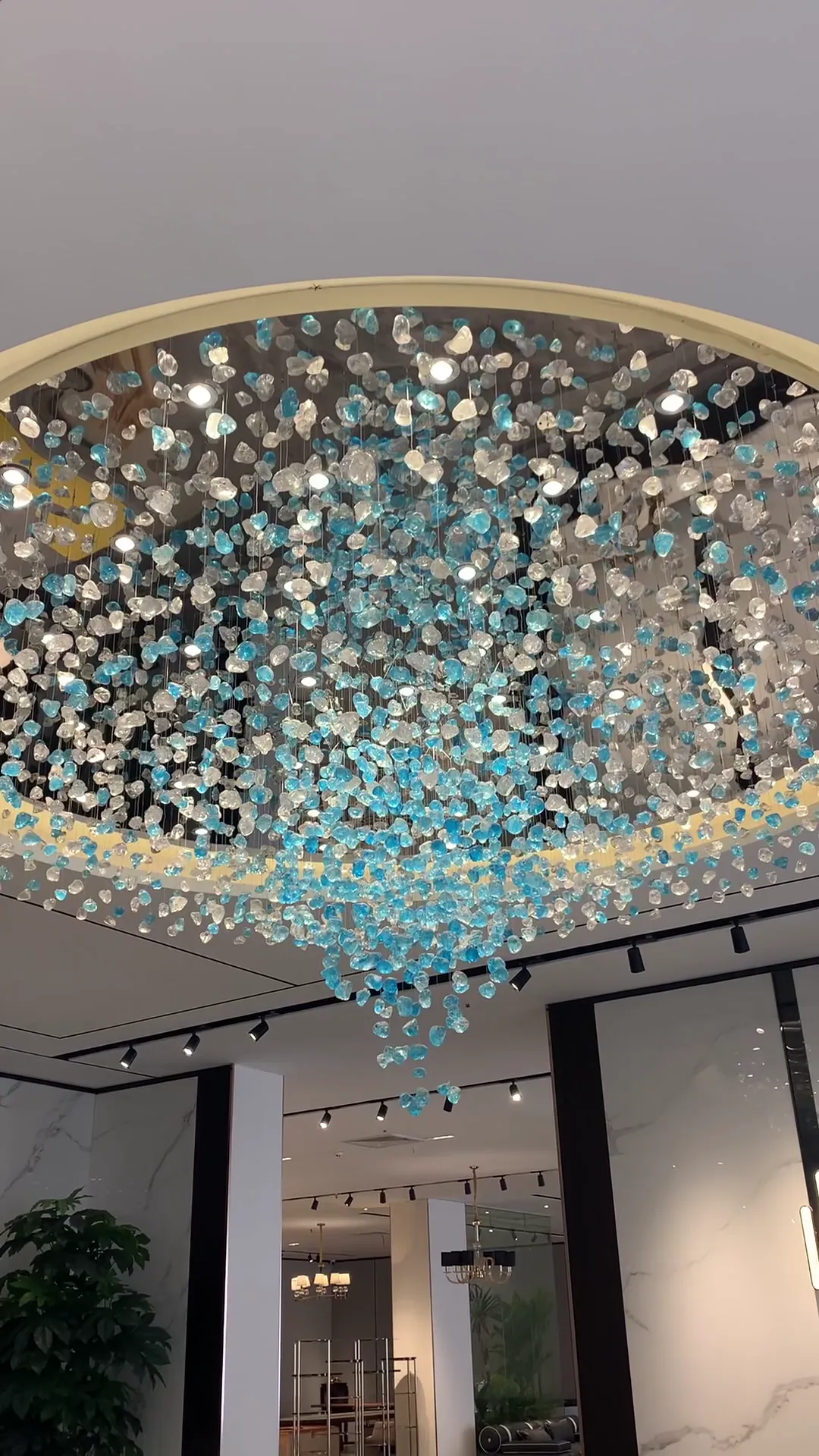 Light Luxury Multicolor Glass Stone Chandelier for Hotel/Living Room/Restaurant