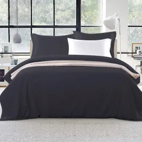 Luxurious 3-piece Queen Quilt Cover Set Black Giselle Bedding