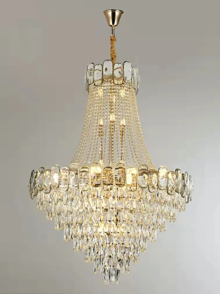 Luxury Funnel Crystal Chandelier for High-ceiling