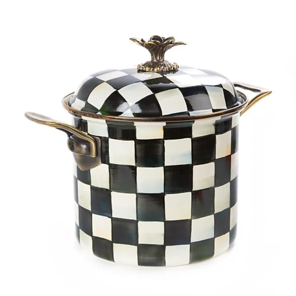 MacKenzie-Childs Courtly Check Enamel 7qt. Stockpot