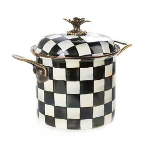 MacKenzie-Childs Courtly Check Enamel 7qt. Stockpot