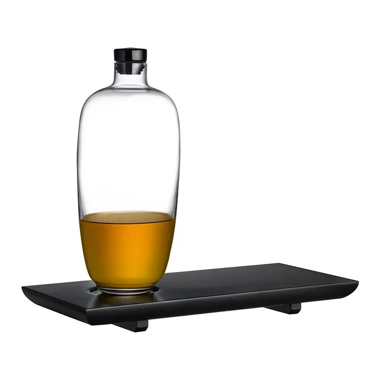 Malt Whiskey Bottle with Wooden Tray Tall