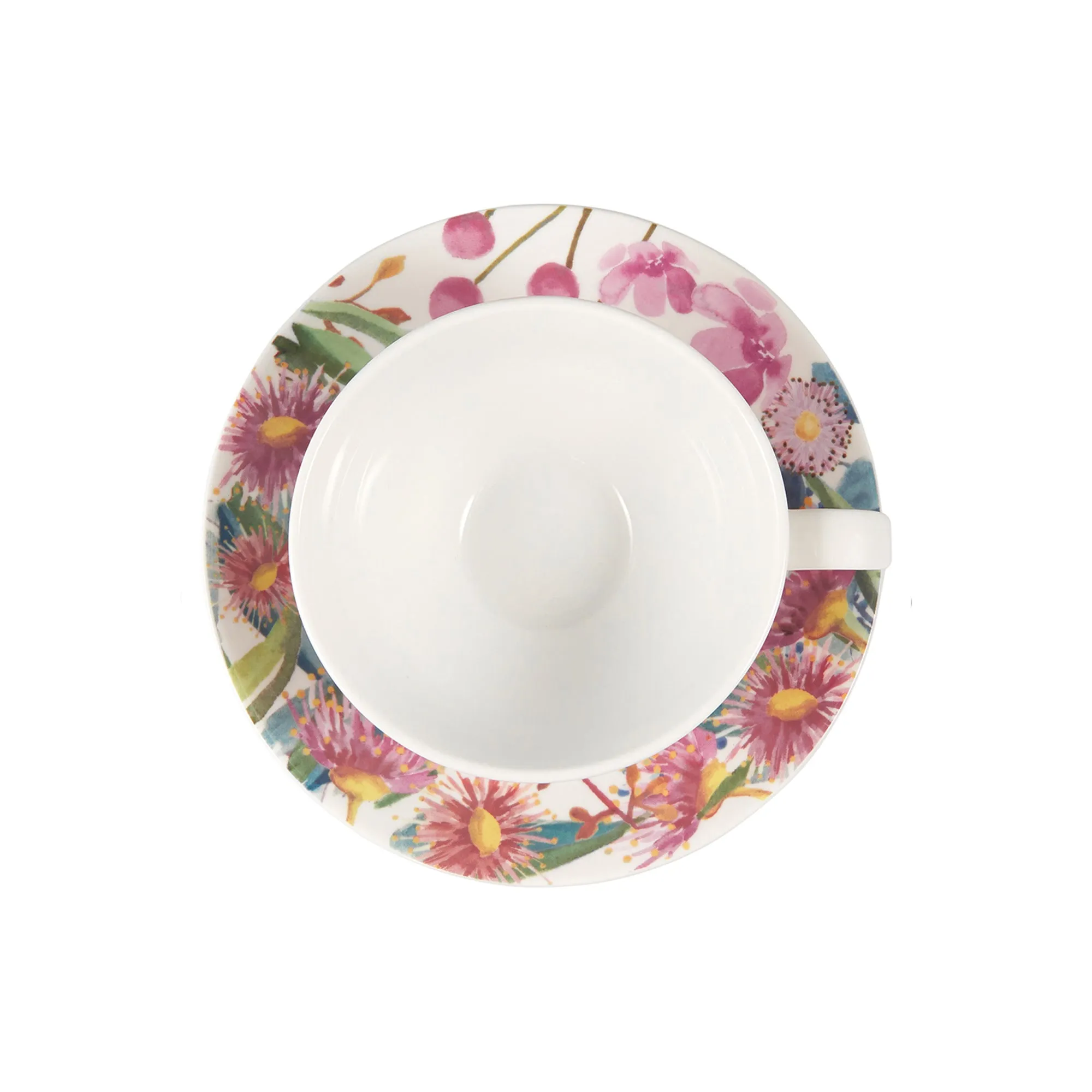 Maxwell & Williams Eucalyptus Bloom Coupe Cup & Saucer Set White