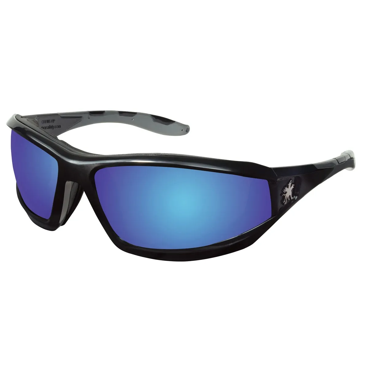 MCR Safety RP2 Safety Glasses - Black Frame - Blue Mirror Lens - RP218B