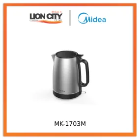 Midea MK-1703M 1.7L Fast Boiling Electric Kettle, Stainless Steel Grey