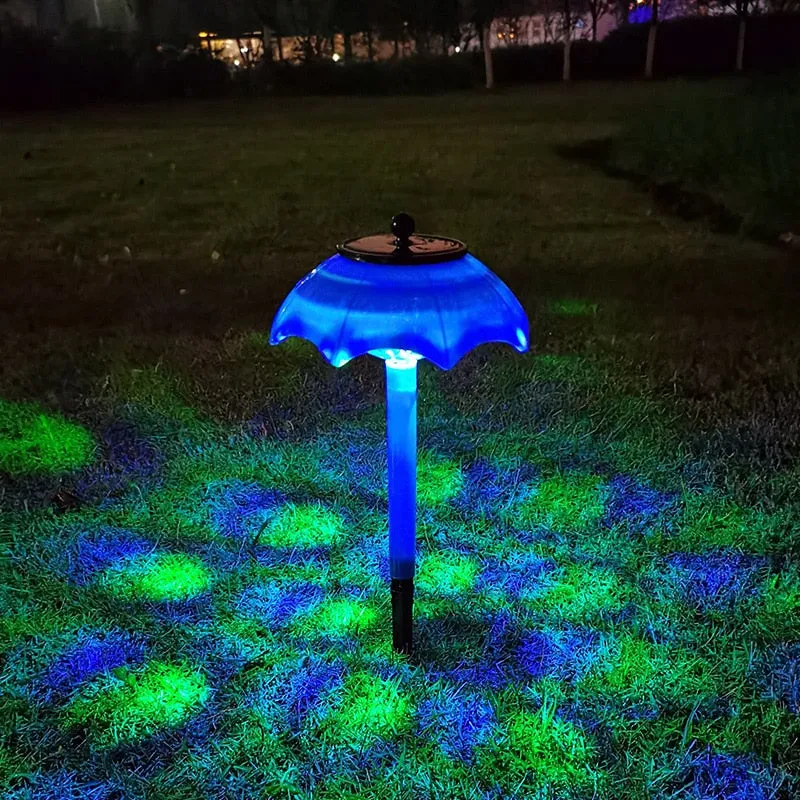 Mini Umbrella LED Solar Garden Light Outdoor Solar Light Lighting Control Waterproof ABS Solar Lawn Light Yard Lawn Decoration