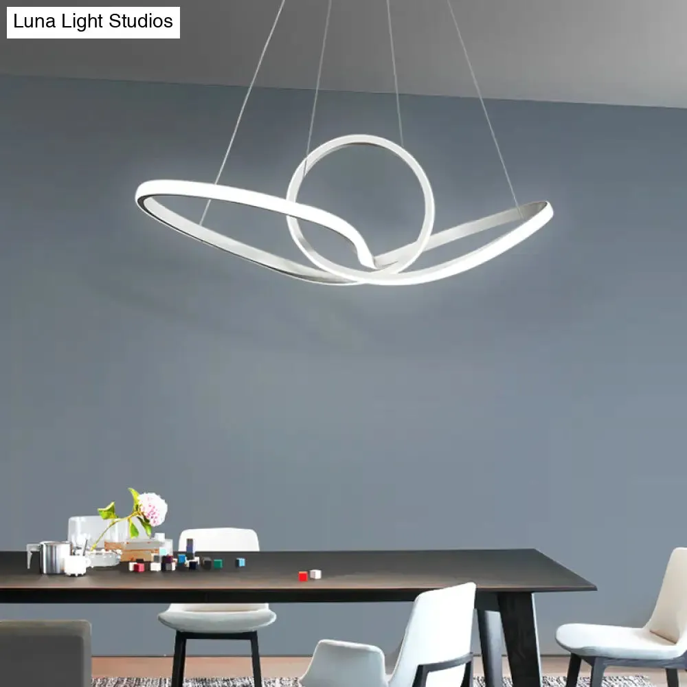 Minimalist Acrylic LED Pendant Chandelier - Seamless Curve Hanging Ceiling Light in Warm/White