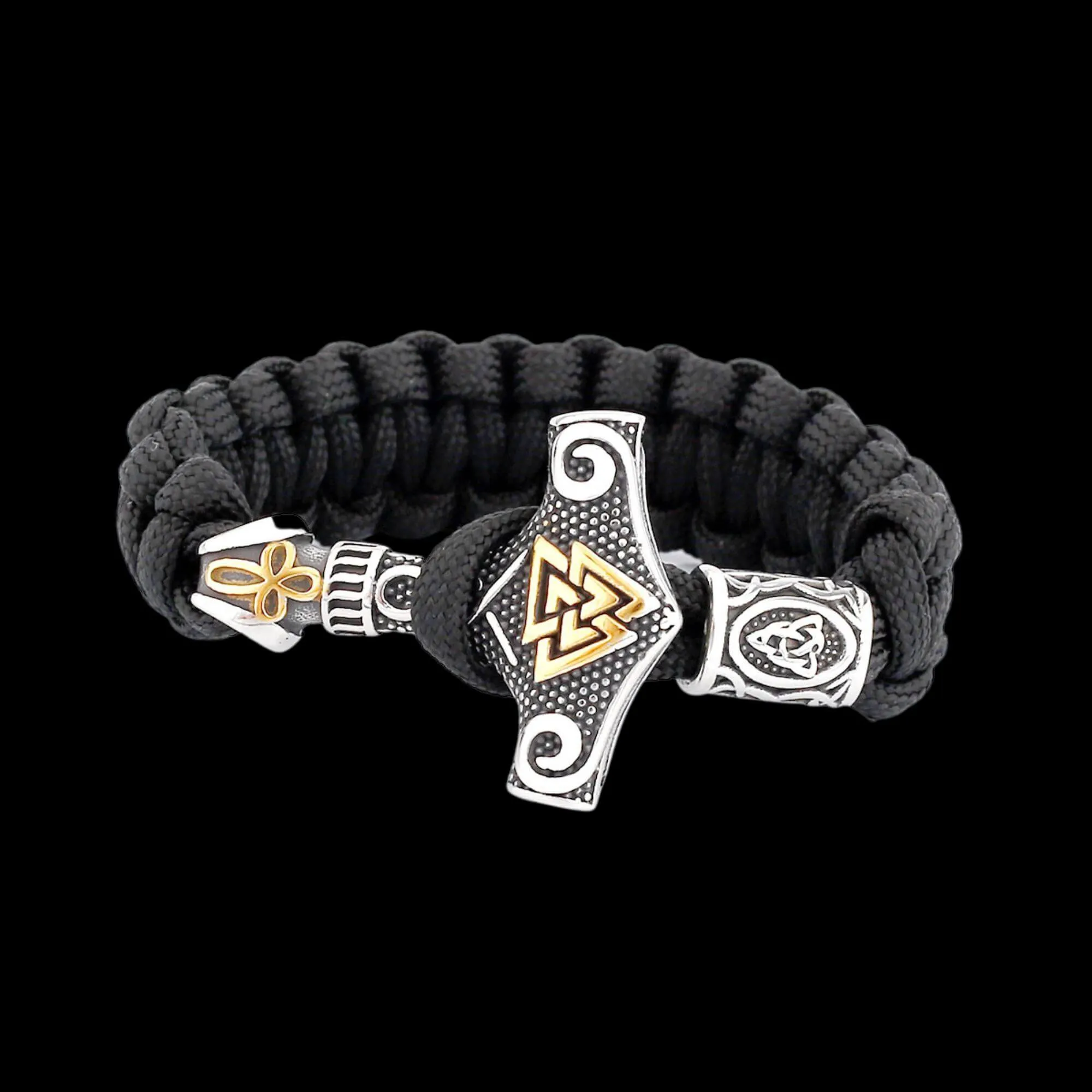 Mjölnir and Valknut Paracord Bracelet