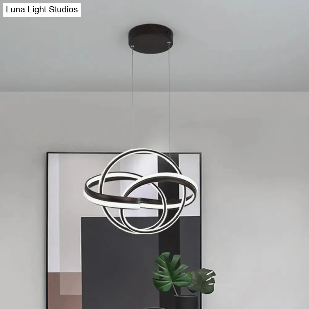 Modern Acrylic Drop Lamp Integrated LED Chandelier in White/Coffee - Stylish Lighting Fixture