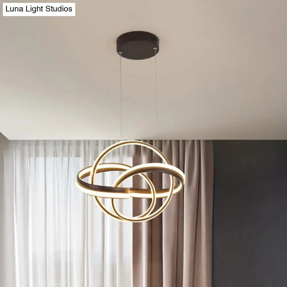 Modern Acrylic Drop Lamp Integrated LED Chandelier in White/Coffee - Stylish Lighting Fixture