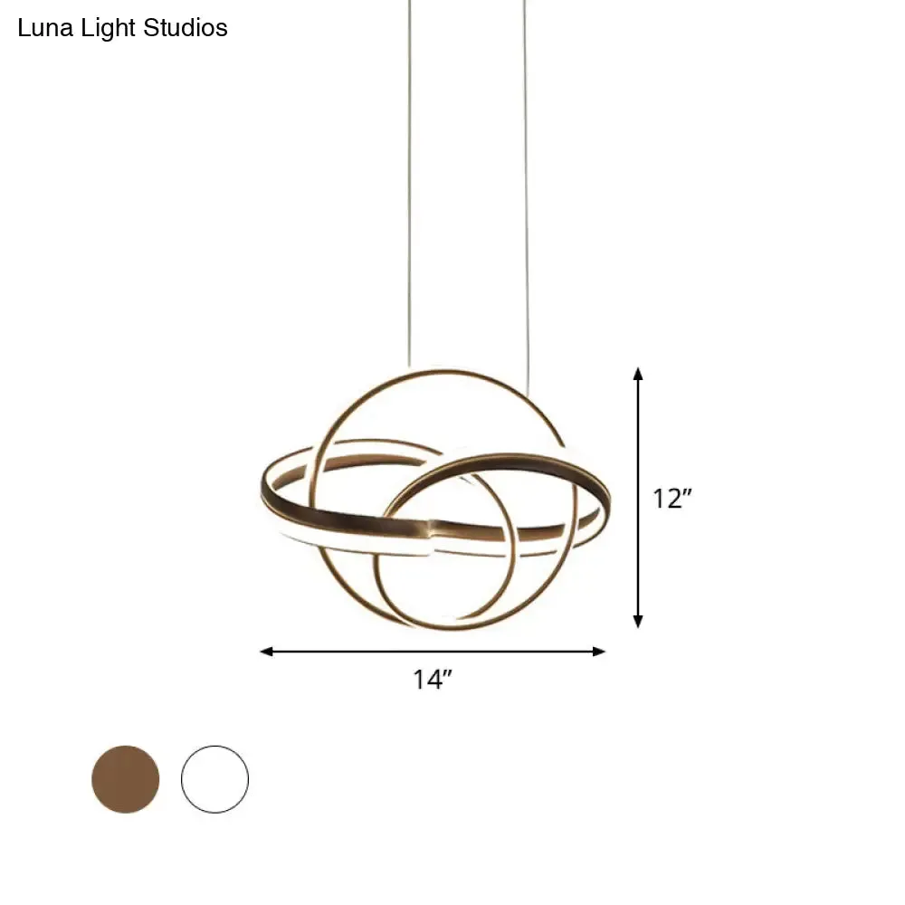 Modern Acrylic Drop Lamp Integrated LED Chandelier in White/Coffee - Stylish Lighting Fixture