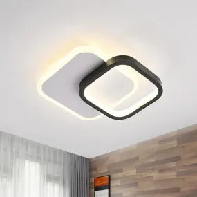 Modern Black-White Small Ceiling Lamp with LED Flush Mounts for Corridor