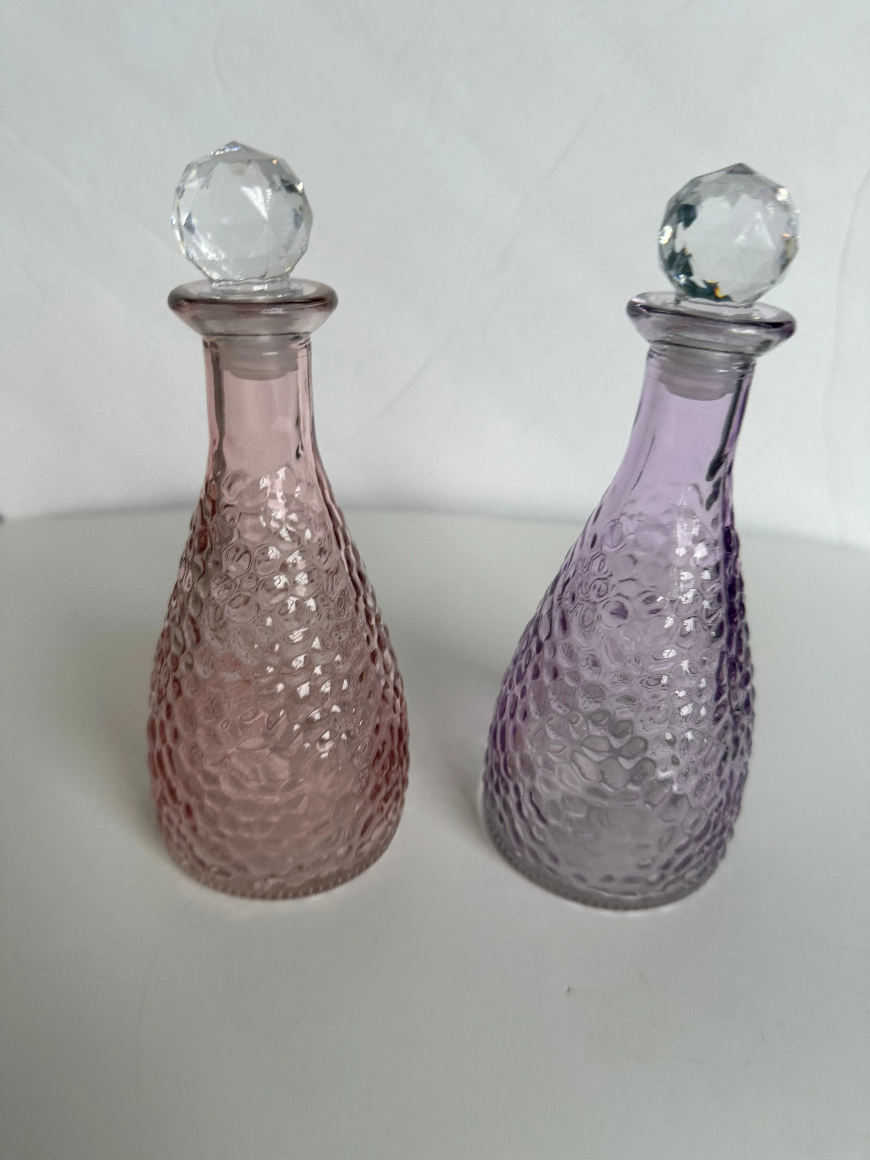 Moon Water bottle jar pink and purple set vanity decor