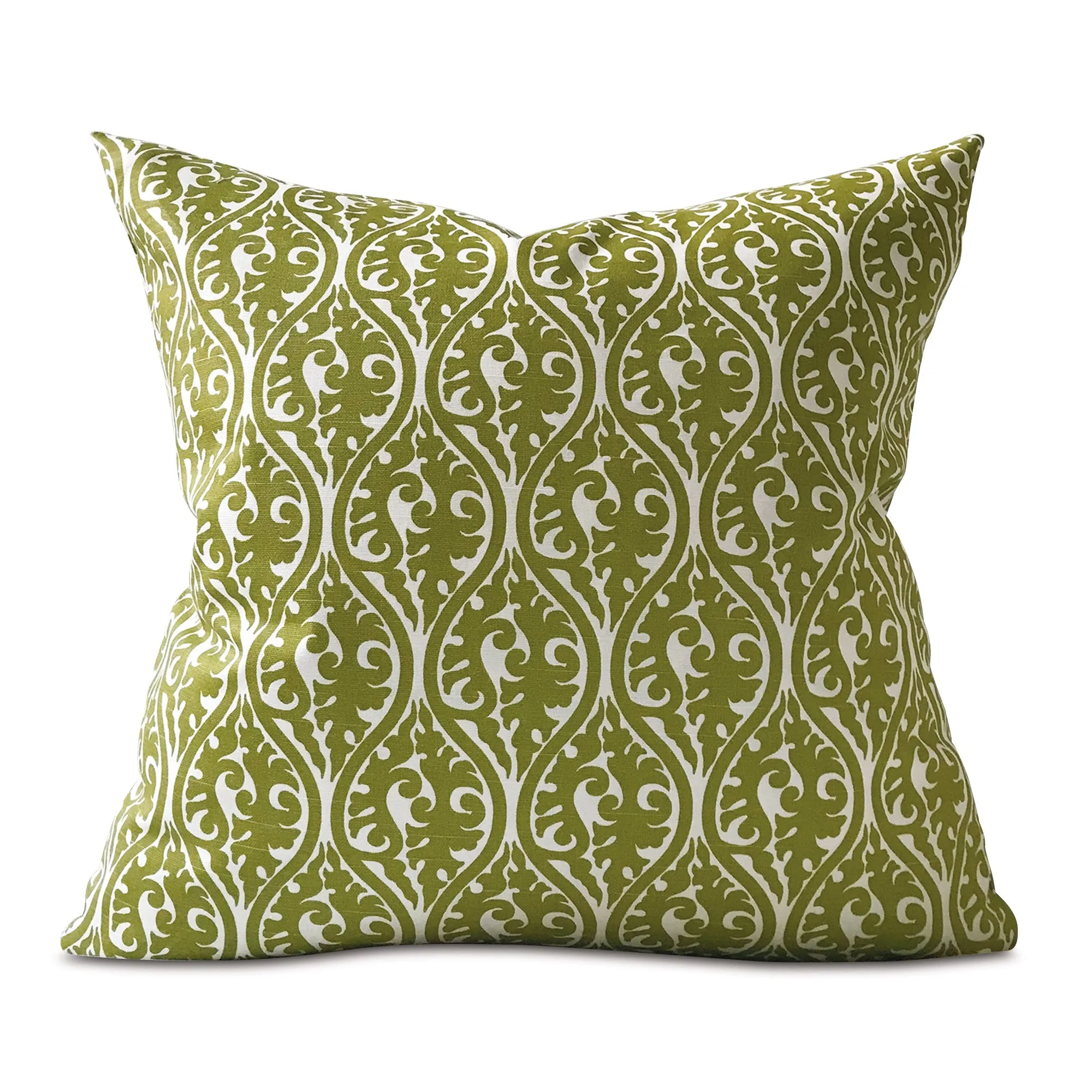 Moss Floral Ogee Throw Pillow Cover