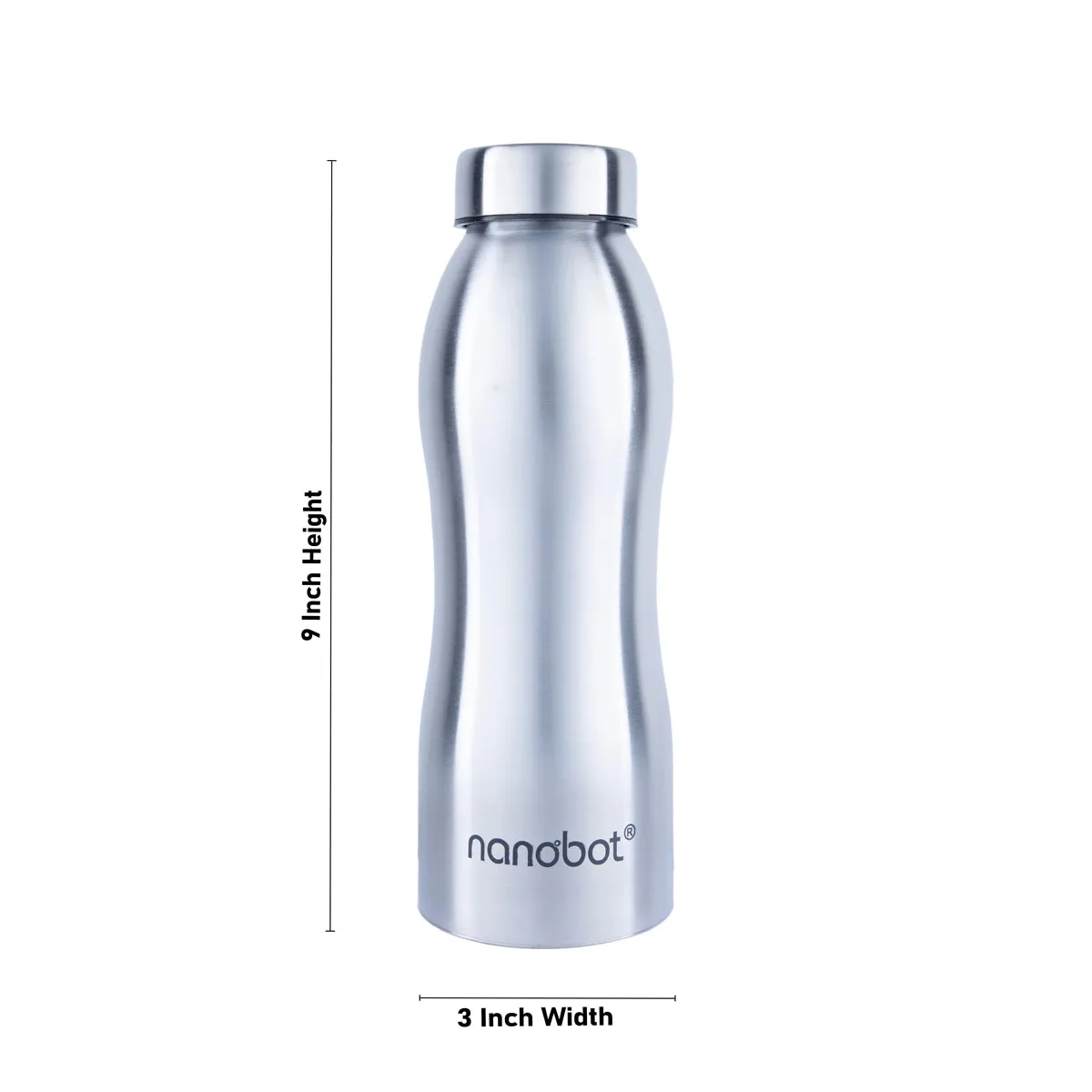 Nanobot Ace Water Bottle - 750 ml | Mizu Colour Water Bottle/ 9 x 3 Inches/ Stainless Steel Water Container for Home