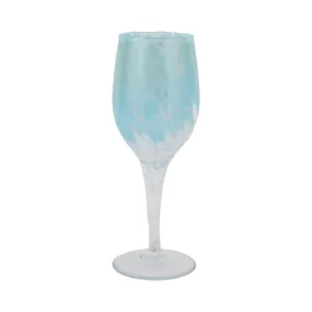 Nuvola Light Blue and White Wine Glass