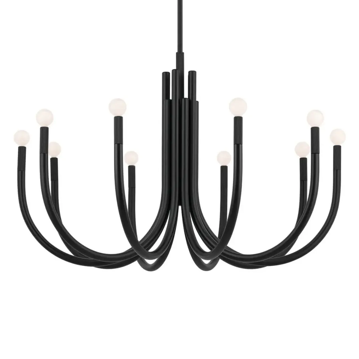 Odensa 40 in. 10 Lights Chandelier Black Finish