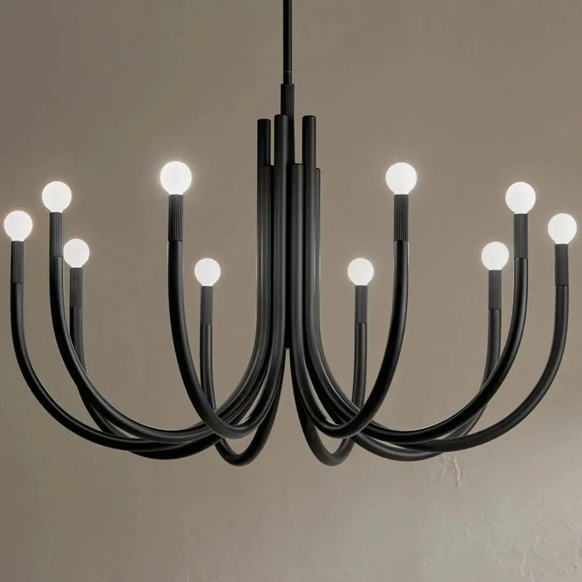 Odensa 40 in. 10 Lights Chandelier Black Finish