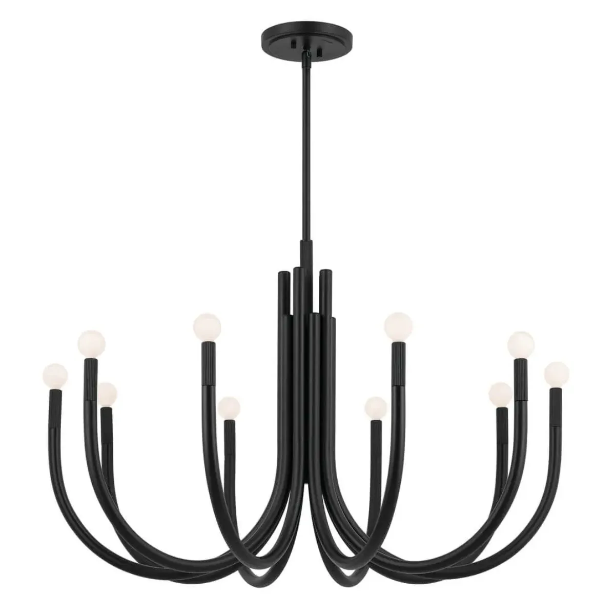 Odensa 40 in. 10 Lights Chandelier Black Finish