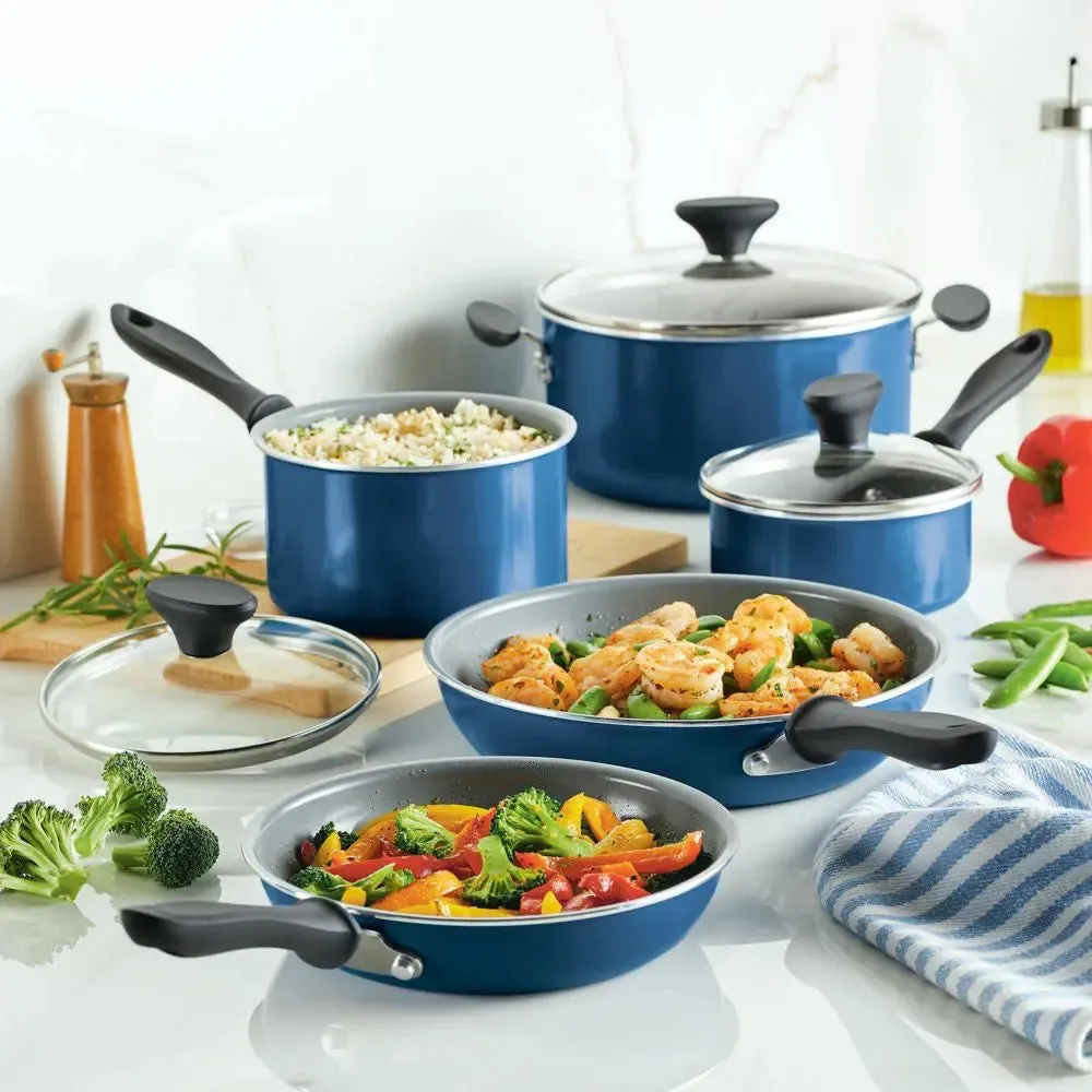 Open Box - Farberware Reliance Pro 12pc Nonstick Ceramic Cookware Set Teal/Gray