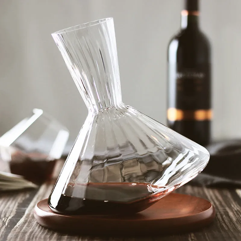 Orbital Swirling Crystal Glass Wine Decanters With Base Plate