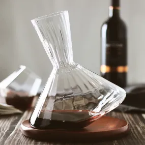 Orbital Swirling Crystal Glass Wine Decanters With Base Plate