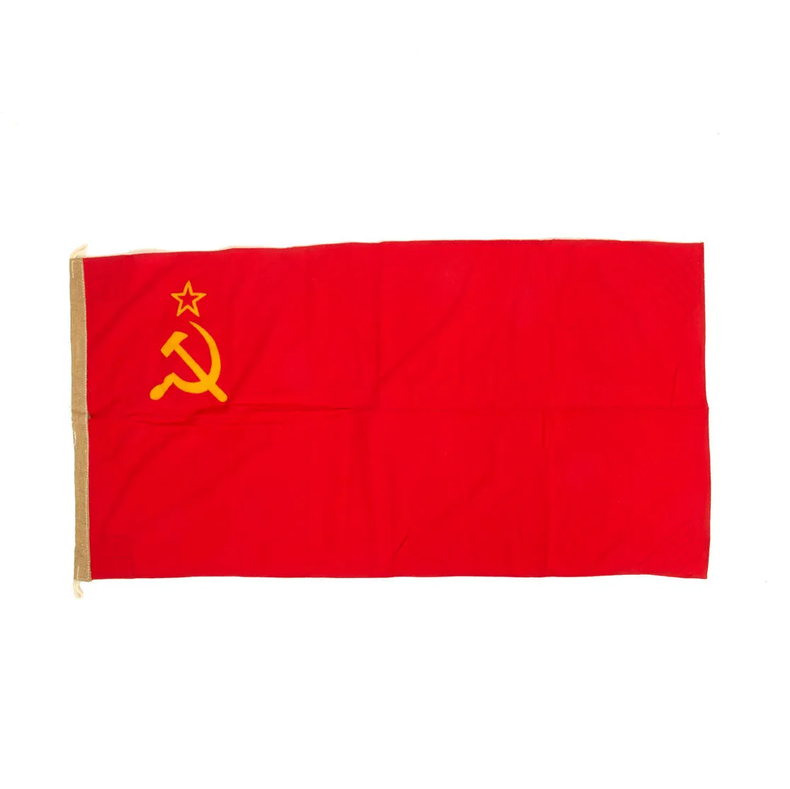 Original Soviet Union Cold War Era 1991 Dated Communist Flag Lot of 2 - 52” x 25 ½” & 52” x 25”