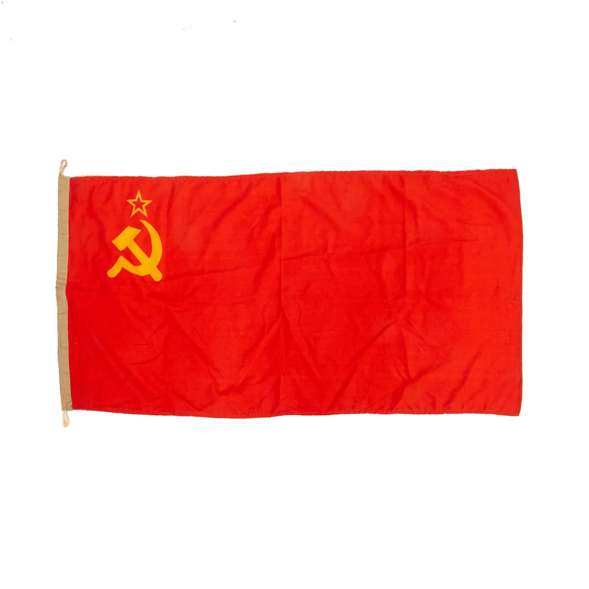 Original Soviet Union Cold War Era 1991 Dated Communist Flag Lot of 2 - 52” x 25 ½” & 52” x 25”