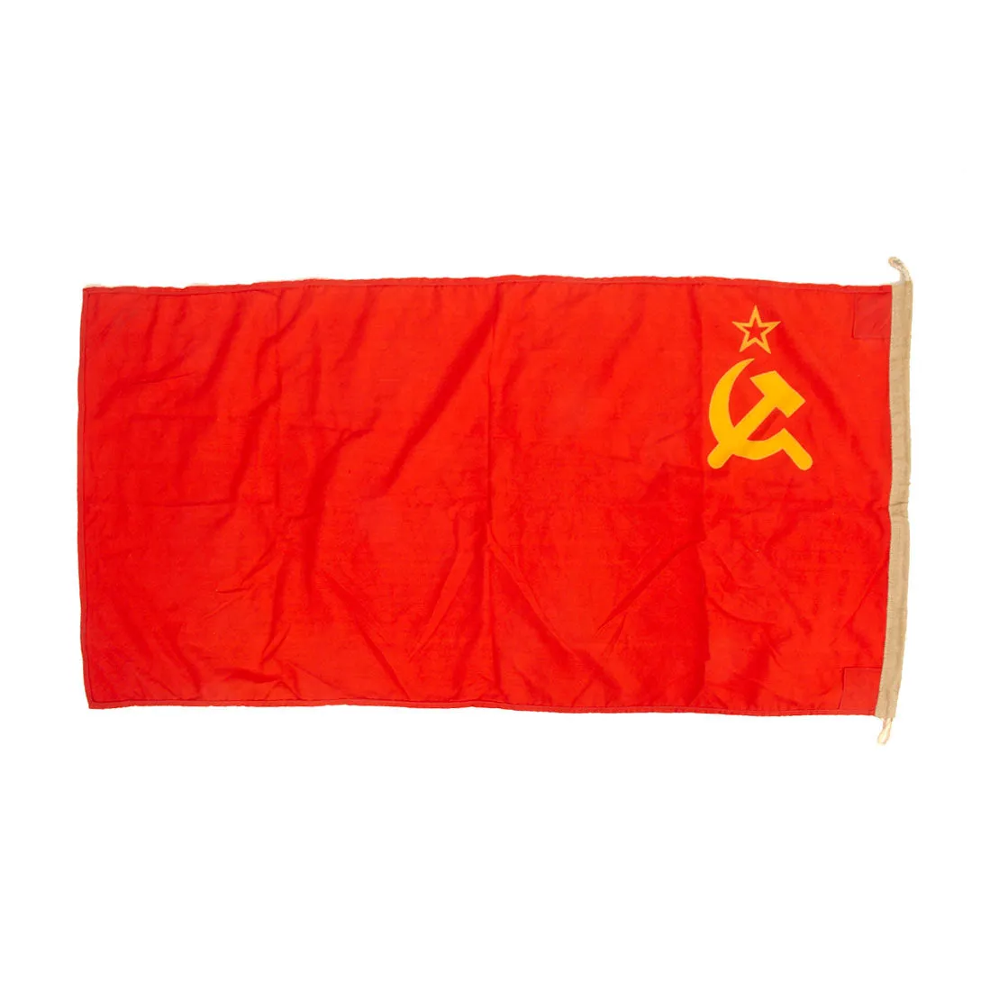 Original Soviet Union Cold War Era 1991 Dated Communist Flag Lot of 2 - 52” x 25 ½” & 52” x 25”