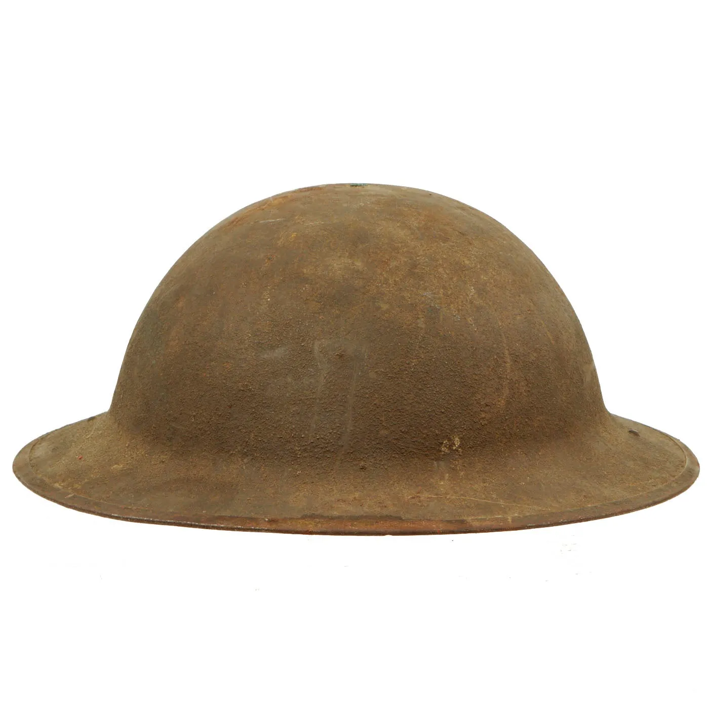 Original U.S. WWI M1917 Doughboy Helmet With Textured Paint and Weathervane Etching