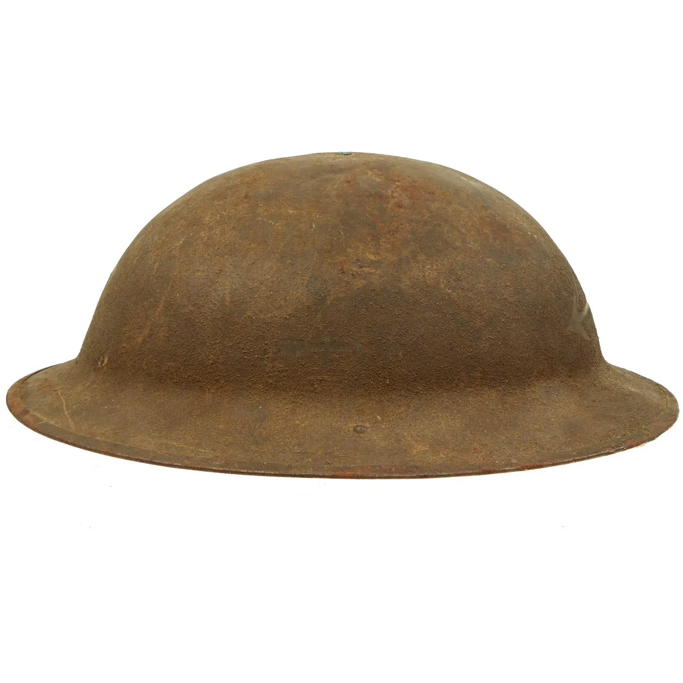 Original U.S. WWI M1917 Doughboy Helmet With Textured Paint and Weathervane Etching