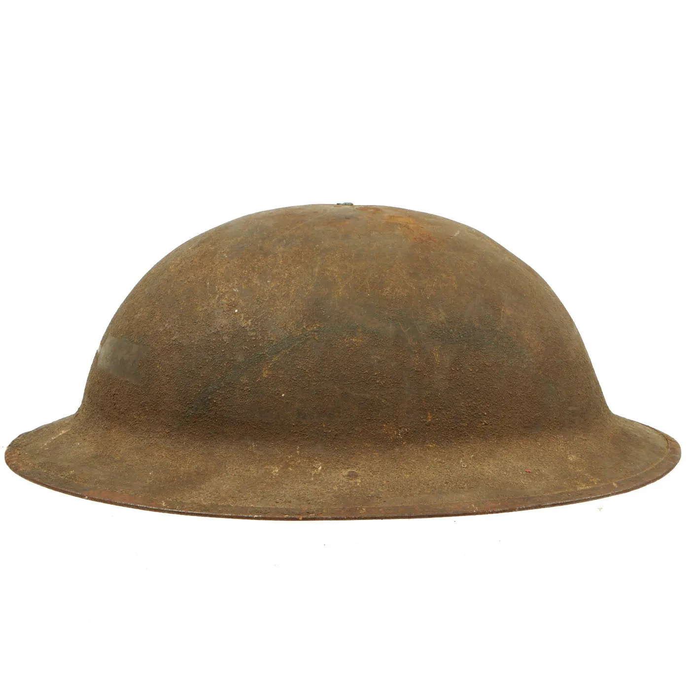 Original U.S. WWI M1917 Doughboy Helmet With Textured Paint and Weathervane Etching