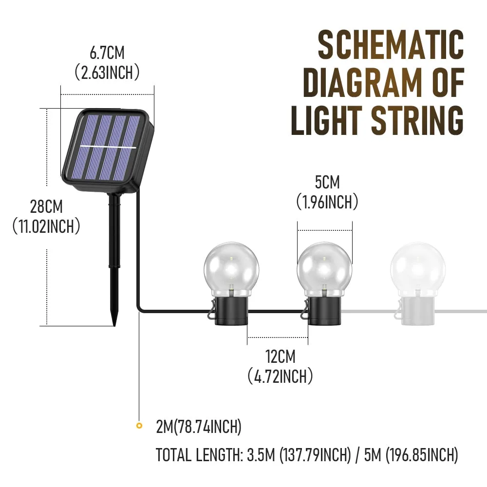 Outdoor Garland Street LED G50 Bulb Solar Energy String Light As Christmas Decoration Lamp For Home Indoor Holiday Lighting