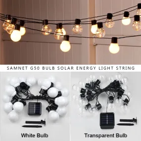 Outdoor Garland Street LED G50 Bulb Solar Energy String Light As Christmas Decoration Lamp For Home Indoor Holiday Lighting