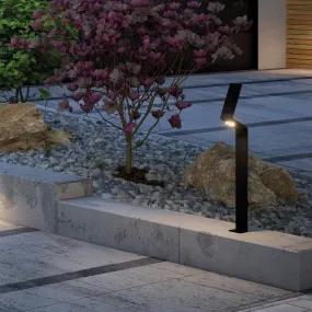 Outdoor Ilias 1.2W LED Solar Bollard Light with Motion Detection in Anthracite