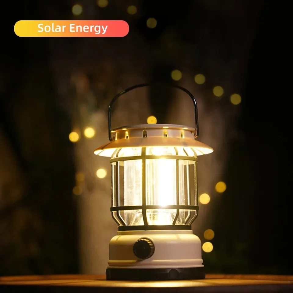 Outdoor Multi-functional Lantern Solar Light, Rechargeable Portable Lamp