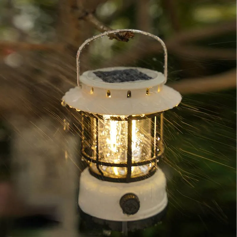 Outdoor Multi-functional Lantern Solar Light, Rechargeable Portable Lamp