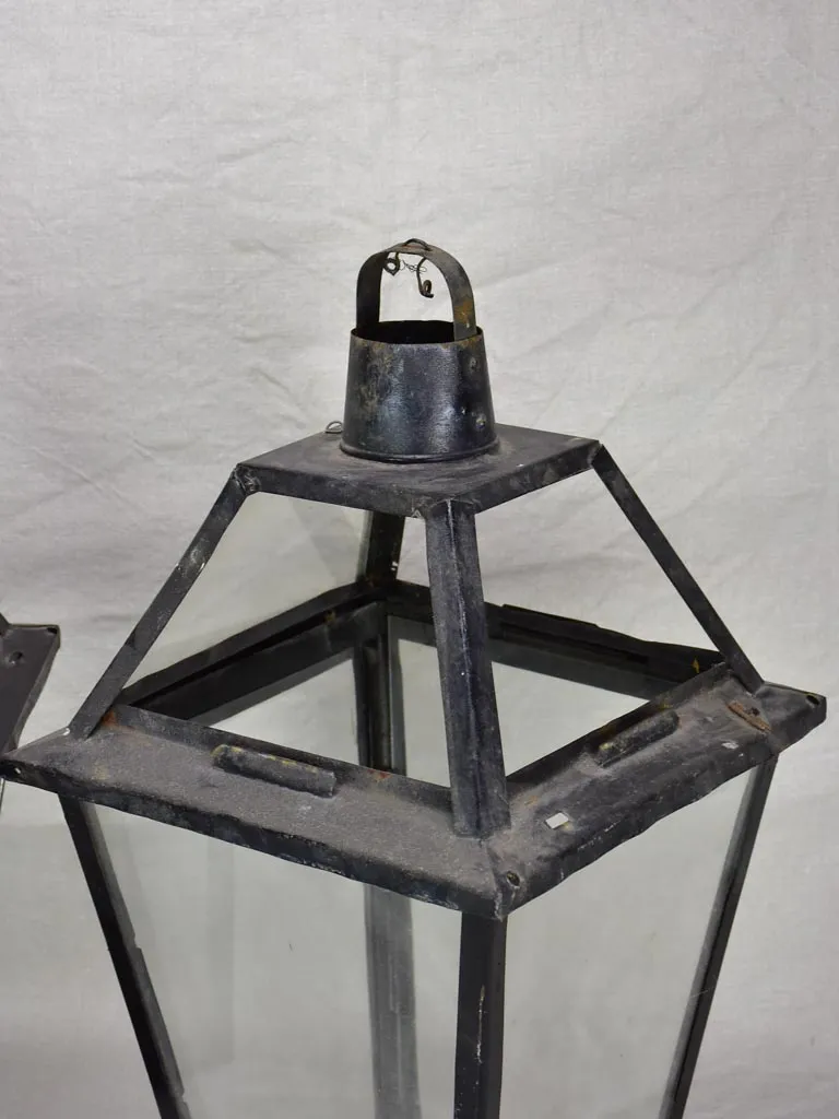 Pair of large antique French lanterns 21¼"