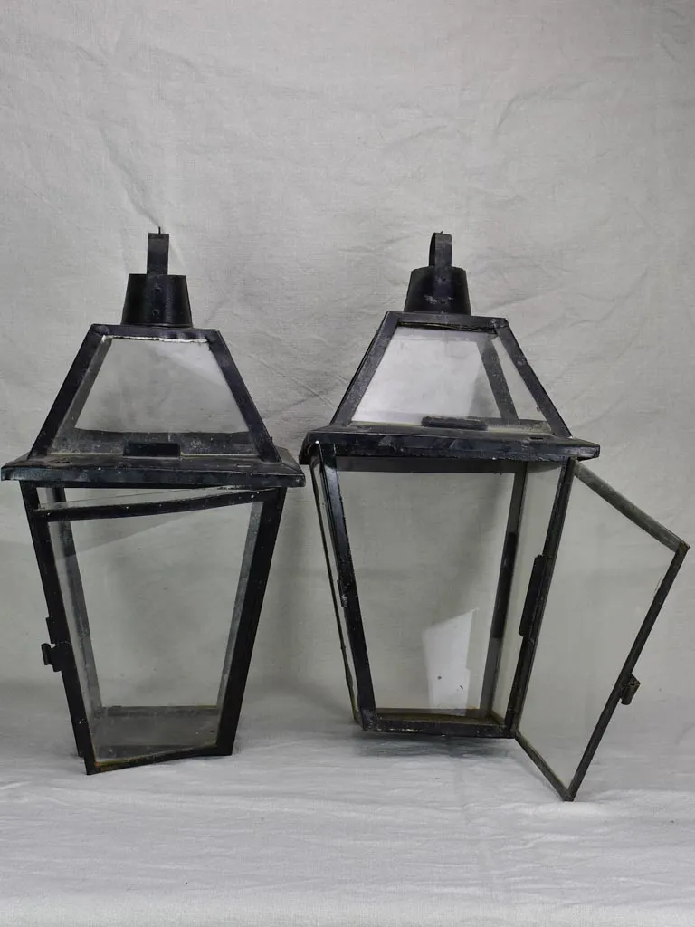 Pair of large antique French lanterns 21¼"