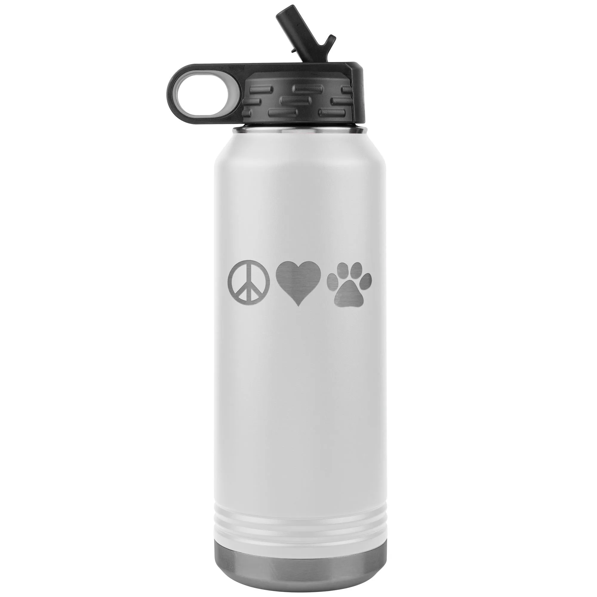 Peace, love, animals Water Bottle Tumbler 32 oz