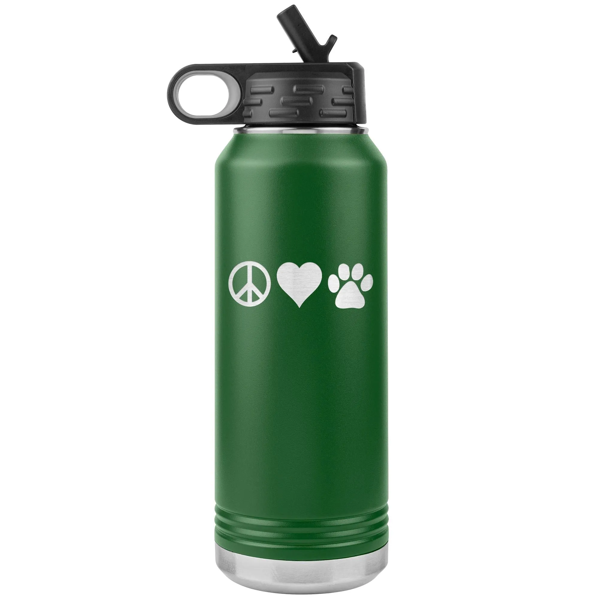 Peace, love, animals Water Bottle Tumbler 32 oz